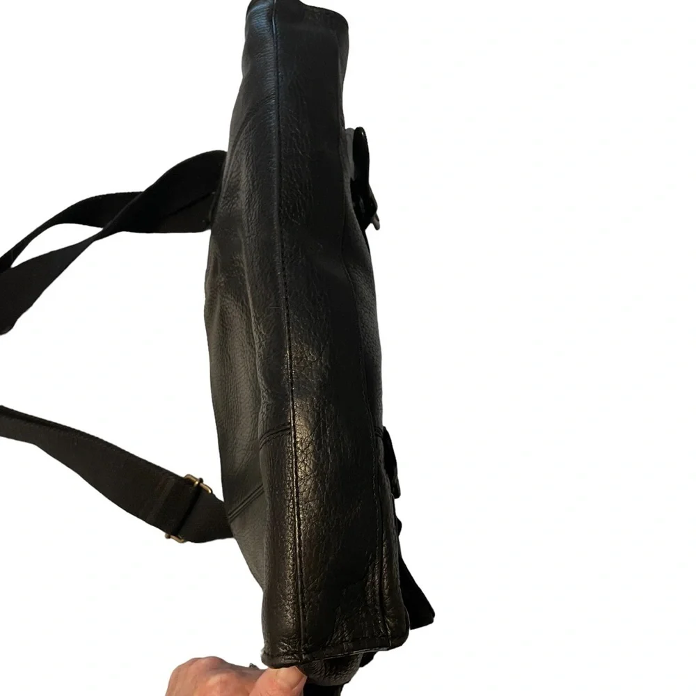 Vintage Cole Haan Black Leather Messenger Bag